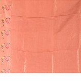 Peach With Gold And Silver Zari Strips With Meenakari Border Embroidery Designer Saree