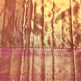 Regal Magenta & Gold Kanjivaram Silk Saree With Geometric Leaf Pattern
