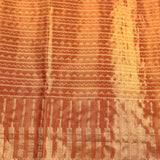 Radiant Orange And Gold Kanjivaram Silk Saree With Geometric Weaving
