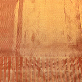 Radiant Orange And Gold Kanjivaram Silk Saree With Geometric Weaving