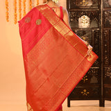 Crimson Red And Pure Gold Kanchipuram Silk Saree