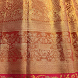 Majestic Gold & Pink Shikargah Kanjivaram Silk Saree