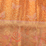 Peachy Pink Tissue Silk Saree With Woven Gold Floral Motifs