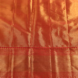 Gold And Red Dual Tone Zari Meenakari Floral Jaal Pure Silk Kanjivaram Saree With Contrast Red Border
