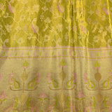 Radiant Lime-Green & Gold Zari Weave Silk Saree