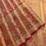 Radiant Pink & Gold Floral Woven Banarasi Silk Saree