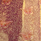 Radiant Pink & Gold Floral Woven Banarasi Silk Saree