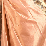 Metallic Onion Pink With Buttis And Swan Highlighted Border Tissue Designer Saree