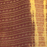 Wine And Gold Dual Tone Gold Zari Stripe Geometric Pure Silk Kanjivaram Saree With Contrast Orange Border