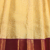 Royal Cream & Purple Floral Weave Kanjivaram Silk Saree