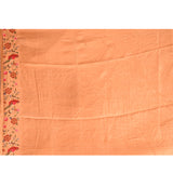 Coral Peach With All Over Checks And Floral, Birds Motif Border Designer Saree
