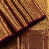 Vibrant Mustard & Purple Floral Weave Kanjivaram Saree