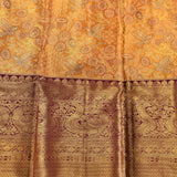 Vibrant Mustard & Purple Floral Weave Kanjivaram Saree