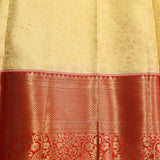 Classic Cream & Red Bridal Kanjivaram Silk Saree