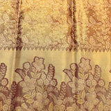 Mustard Gold And Wine Dual Tone Zari Floral Jaal Pure Silk Kanjivaram Saree With Heavy Woven Border