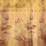 Cream Gold Dual Tone Zari Meenakari Floral Jaal Pure Silk Kanjivaram Saree With Contrast Red Border
