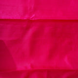 Rani Pink Kanjivaram Silk Saree With Silver Zari Floral Vine And Striped Border