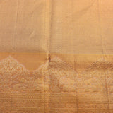 Antique Gold Zari All Over Floral Jaal Pure Silk Kanjivaram Saree With Elephant Temple Border