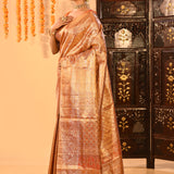 Regal Copper Gold Traditional Kanjivaram Tissue Silk Saree