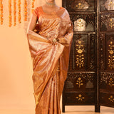 Regal Copper Gold Traditional Kanjivaram Tissue Silk Saree