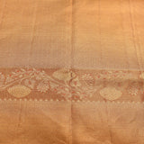 Orange Gold Dual Tone Zari Paisley Butti Pure Silk Kanjivaram Saree With Contrast Orange Border