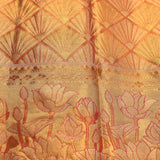 Mustard Gold Dual Tone Zari Lotus Floral And Geometric Jaal Pure Silk Kanjivaram Saree