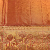 Mustard Gold Dual Tone Zari Lotus Floral And Geometric Jaal Pure Silk Kanjivaram Saree
