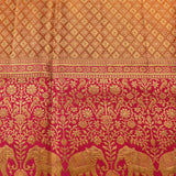 Majestic Orange And Pink Kanjivaram Silk Saree With Shikargah Motifs
