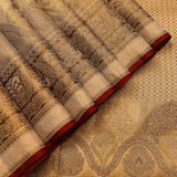 Gold And Maroon Dual Tone Zari Paisley Jaal Pure Silk Kanjivaram Saree With Contrast Maroon Border