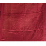 Wine Maroon Checkered With Multicolor Floral Motif Border Designer Saree