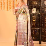 Multicolour With Tapestry Floral Weave Pallu Kanjivaram Silk Saree
