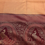 Royal Burgundy & Copper Kanjivaram Silk Saree