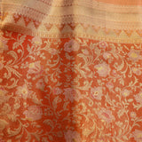 Royal Gold Shikargah Kanjivaram Silk Saree With Contrast Red Border