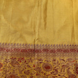 Vintage Gold & Maroon Shikargah Woven Silk Saree