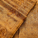 Elegant Deep Brown Kanjivaram Silk Saree With Dual-Tone Zari Weaving