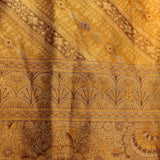 Elegant Deep Brown Kanjivaram Silk Saree With Dual-Tone Zari Weaving