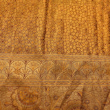 Elegant Deep Brown Kanjivaram Silk Saree With Dual-Tone Zari Weaving