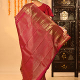 Luminous Red Gold And Copper Kanchipuram Silk Saree