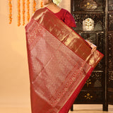 Regal Red And Antique Gold Kanchipuram Silk Saree