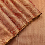 Metallic Copper And Maroon Kanchi Tissue Silk Saree