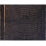 Navy Blue Dotted Weave With Rose And Leaf Motif Border Designer Saree
