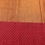 Sage Green And Red Gold Zari Floral Jaal Pure Silk Kanjivaram Saree With Contrast Red Pallu