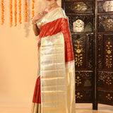 Crimson Red And Gold Traditional Kanjivaram Silk Saree
