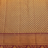 Elegant Gold & Burgundy Floral Weave Kanjivaram Saree