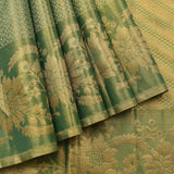 Emerald Green & Gold Floral Kanjivaram Silk Saree