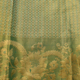 Emerald Green & Gold Floral Kanjivaram Silk Saree
