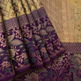 Majestic Gold & Purple Geometric Woven Shikargah Kanjivaram Saree