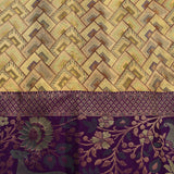 Majestic Gold & Purple Geometric Woven Shikargah Kanjivaram Saree