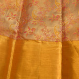 Golden Ethereal Bird & Paisley Silk Saree