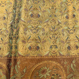 Mustard Gold Meenakari Bird And Floral Jaal Pure Silk Kanjivaram Saree With Heavy Shikargah Woven Border